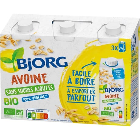 Bjorg boisson avoine sans sucres ajoutés  bio 3x25cl