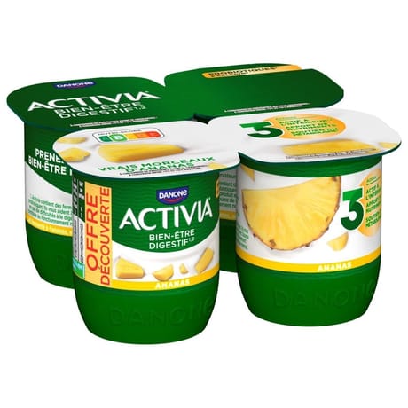 Activia bifidus fruits ananas 4x125g offre découverte