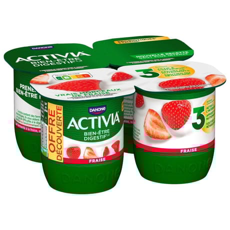 Activia bifidus fruits fraise 4x125g offre découverte