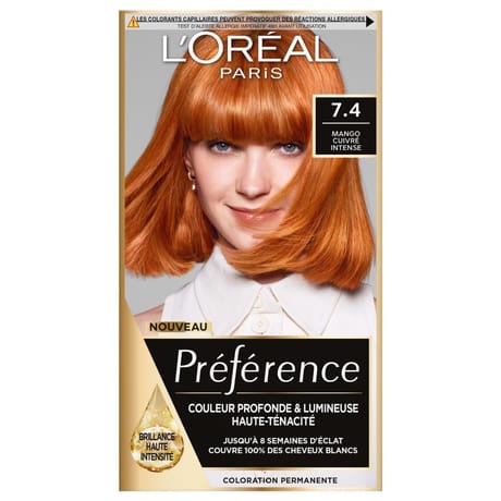 L'oréal paris préférence coloration 7.4 mango cuivré intense