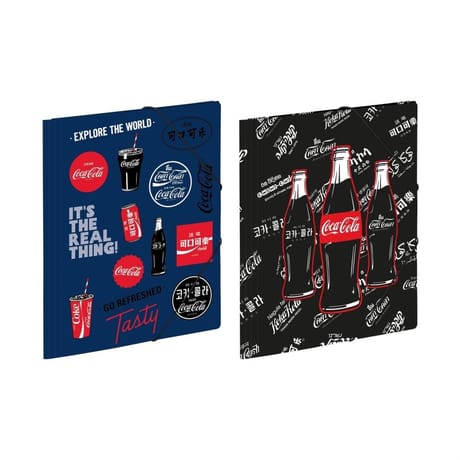 Chemise a élastique 3 rabats a4 carton coca-cola world