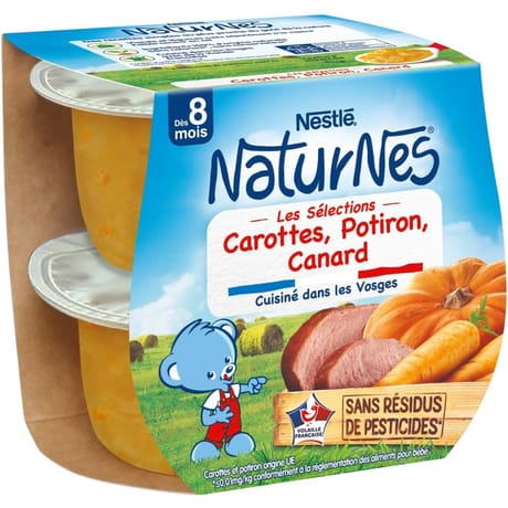 Nestlé naturnes carotte potiron canard 2x200g dès 8 mois