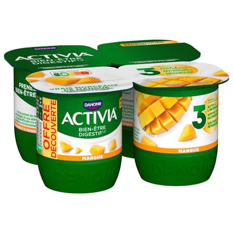 Activia bifidus fruits mangue 4x125g offre découverte