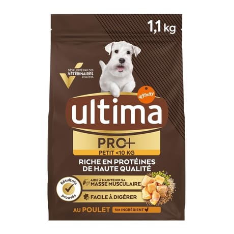 Ultima croquettes petit chien pro+ adulte poulet - 1.1 kg