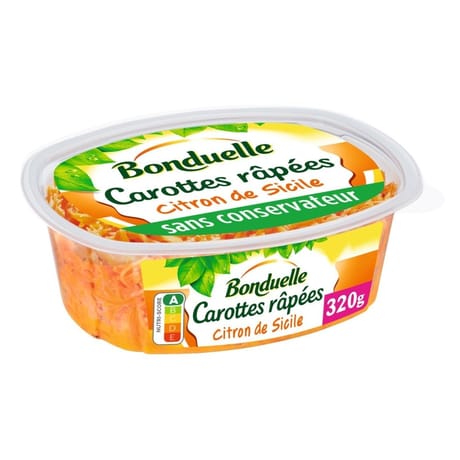 Bonduelle carottes rapées au citron de Sicile - de nos producteurs 320g