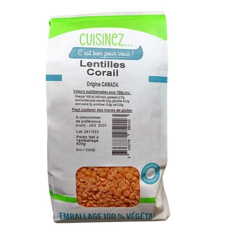 Lentilles corail sachet 500 g