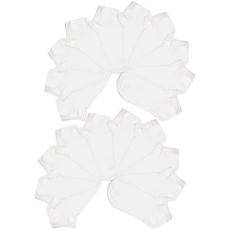 20 paires de socquettes invisibles unies homme BLANC T39\42