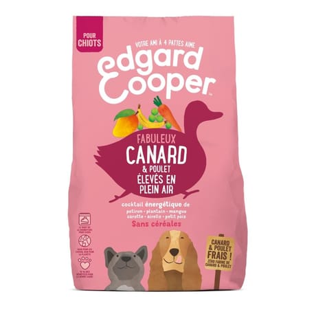 Edgard & cooper croquette pour chiot canard et poulet 1kg