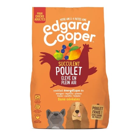 Edgard & cooper croquette pour chien adulte poulet frais 1kg