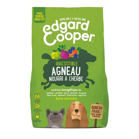 Edgard & cooper croquette pour chien adulte agneau frais 1kg