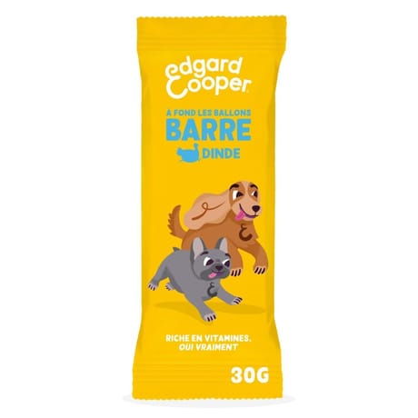 Edgar & cooper barre dinde chien adulte 30g