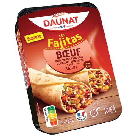 Daunat fajitas boeuf sauce salsa 2 x 120g