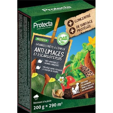 Anti limaces et escargots plus granulés concentrés 3% 200g