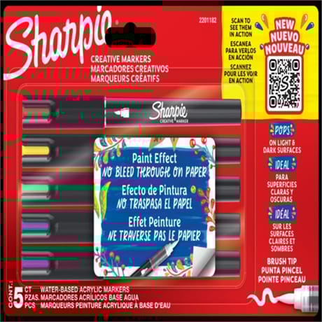 Sharpie brush creative marker asst bl5 pea