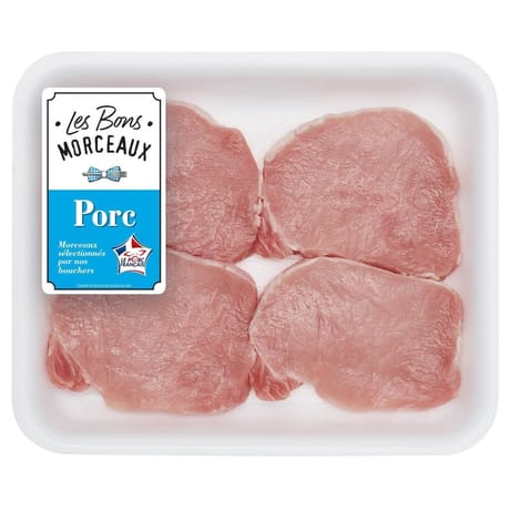 Côte de porc sans os x4 400g