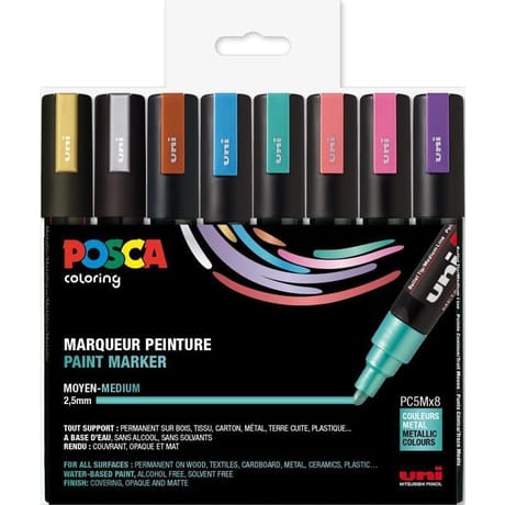 8 posca pointe moyenne métal