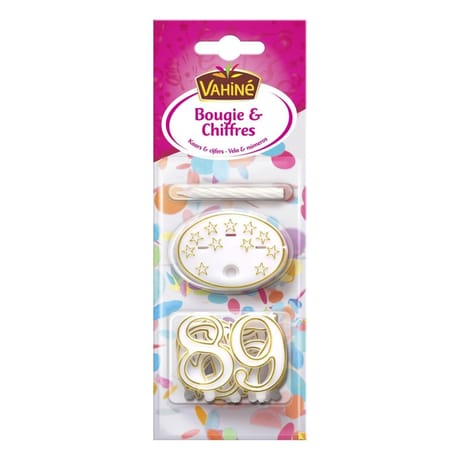 Vahiné bougies et chiffres anniversaire