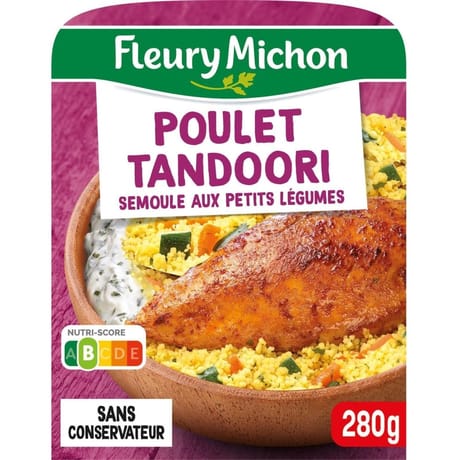 Fleury Michon poulet tandoori semoule aux petits légumes 280g