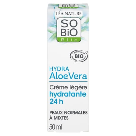 So Bio Etic Crème jour hydratante aloé véra bio** flacon pompe 50ml