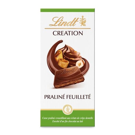 Lindt creation lait praliné feuilleté 150g