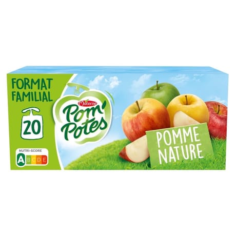 Pom'Potes compotes gourdes pomme nature 20x90g
