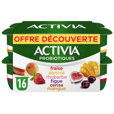 Activia fruits panaché 16x125g offre découverte