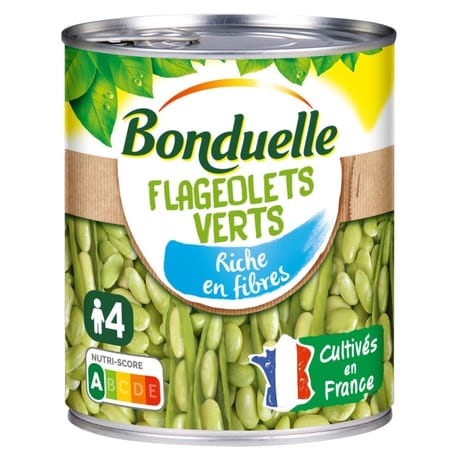 Bonduelle flageolets verts extra fins 4/4 530g