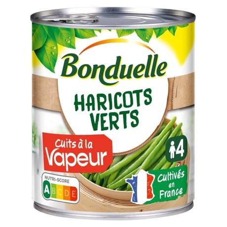 Bonduelle haricots verts extra fins cuits a la vapeur 4/4