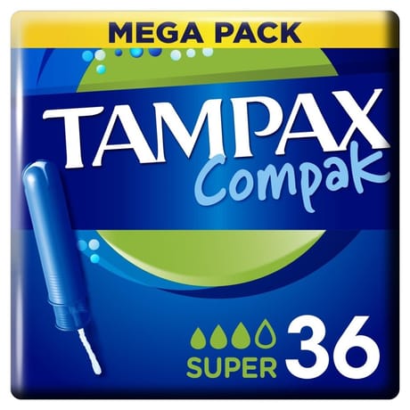 Tampax compak tampons avec applicateur super x36