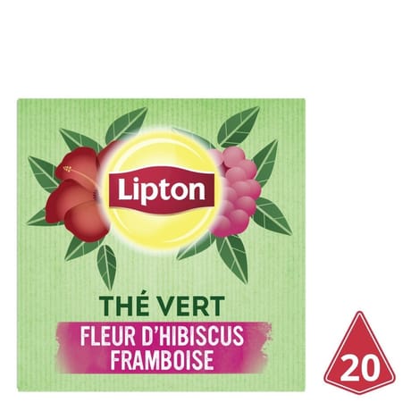 Lipton thé vert fleur d'hibiscus et framboise x20 30g