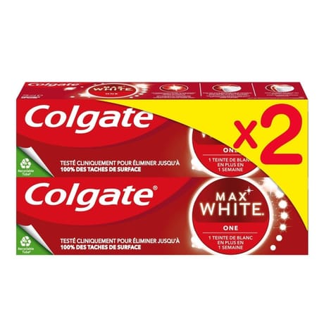 Colgate blancheur dentifrice 1 teinte 2x75ml
