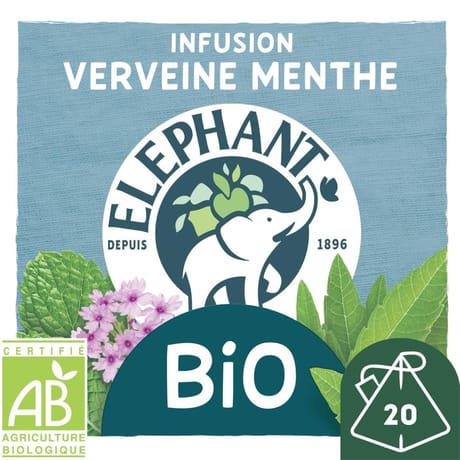 Elephant mon infusion bio verveine menthe pyramides x20 26g