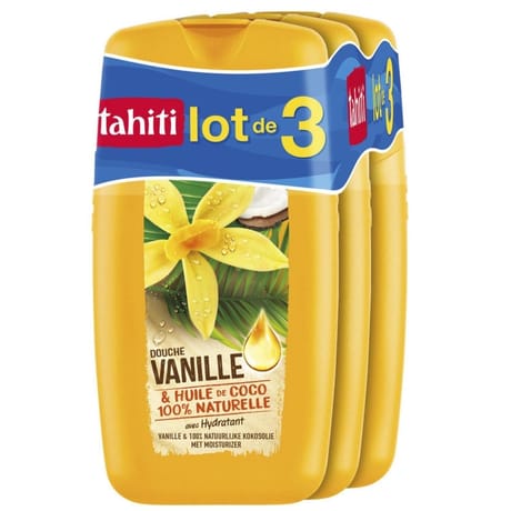 Tahiti gel douche vanille et huile de coco 3x250ml