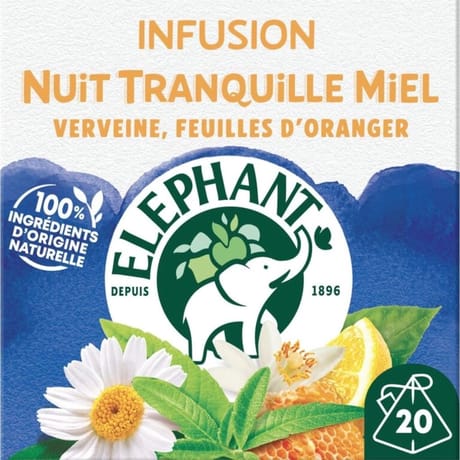 Elephant infusion nuit tranquille miel citron x20 - 30g