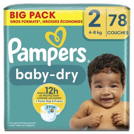Pampers baby dry couches big pack t2 x 78