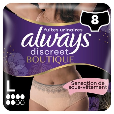 Always discreet incontinence sous-vetements boutique l x8