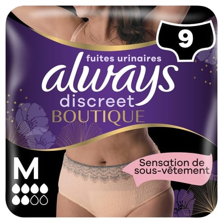 Always discreet incontinence sous-vetements boutique m x9