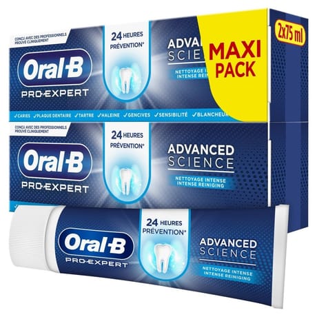 Oral-b dentifrice pro-expert advanced science nettoyage intense 2x75ml