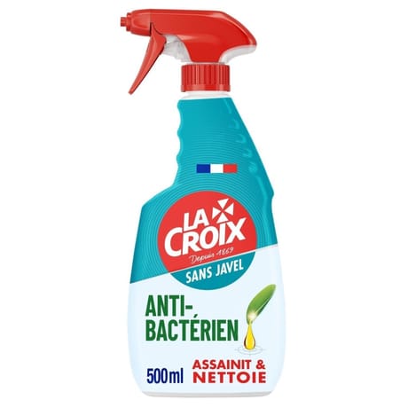 La croix sans javel spray nettoyant ménager anti-bactérien huile essentielle 0.5l