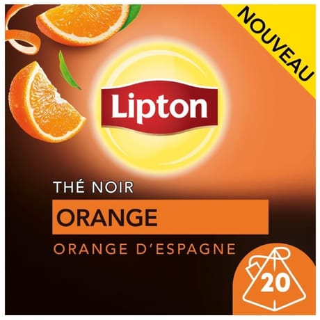 Lipton thé noir orange aux zestes d'orange d'espagne x 20 sachets - 34g