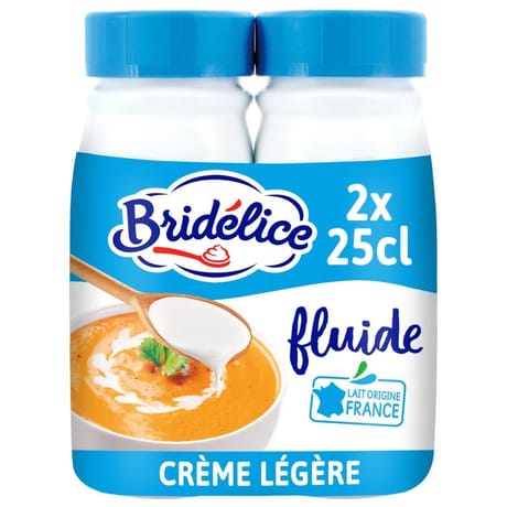 Bridélice crème légère fluide 12%mg bouteille 2x25cl