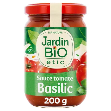 Jardin bio sauce tomate bio au basilic 200g