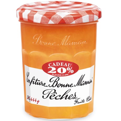 Bonne Maman confiture pêches bocal 370g +20% offert