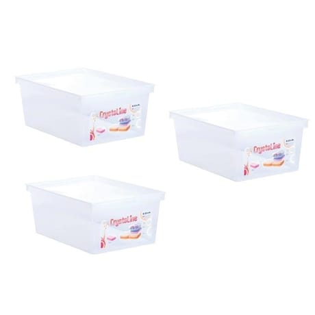 Eda lot de 3 boites "crystaline" 10 L naturel