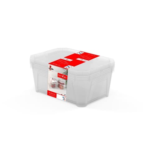 Lot de 4 boîtes de rangement CBOX PULL transparent