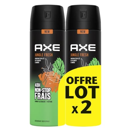 Axe déodorant atomiseur jungle 2x200ml