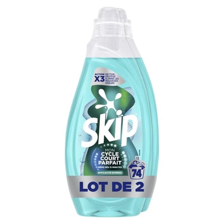 Skip mon cycle court parfait efficacité 37 lavages x2 - 2.96l