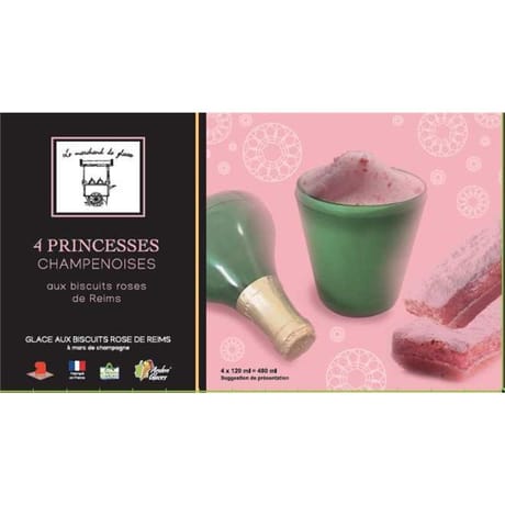 Le Marchand de glaces 4 princesses champenoises biscuits roses de Reims 288g