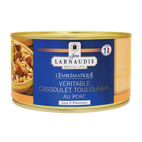 Jean larnaudie cassoulet au porc france l'emblematique boite 1350g