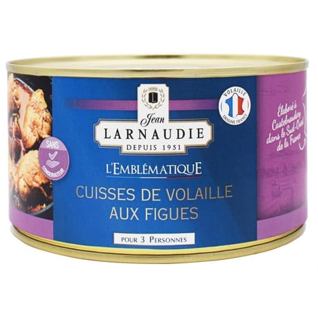 Jean larnaudie cuisses de volaille aux figues france l'emblematique boite 1240g